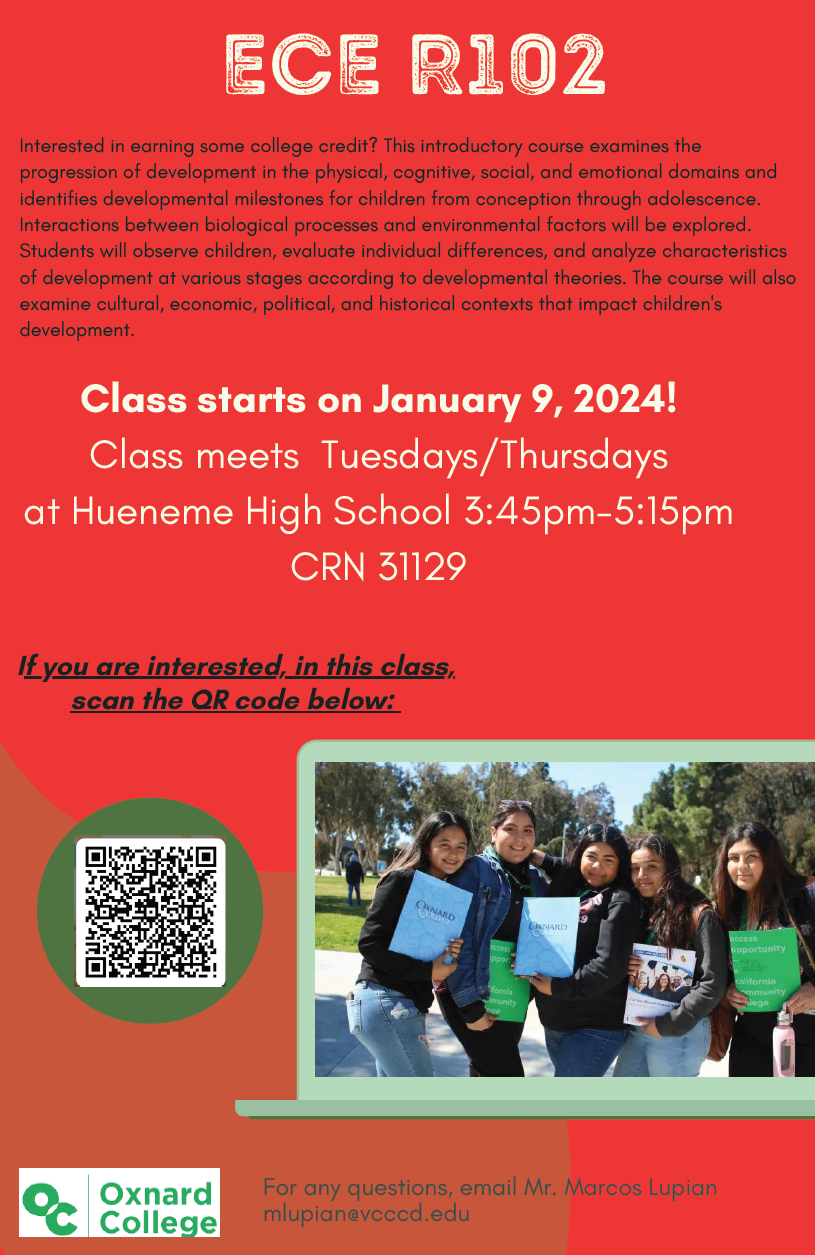 Take an Oxnard College Class at HHS in Spring 2024! News Details