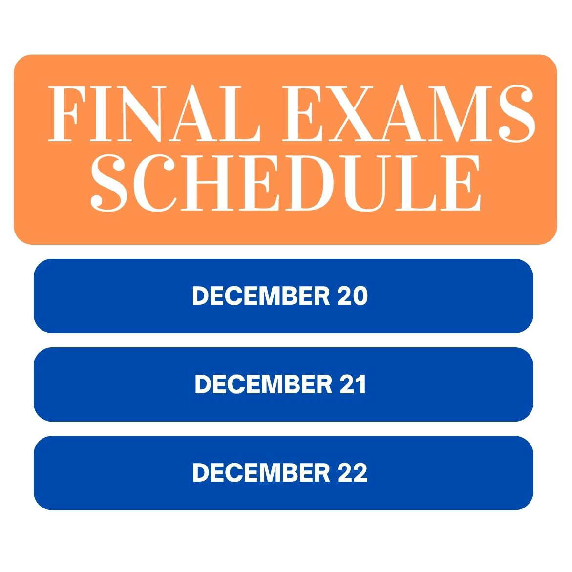 Final Exams Schedule Fall 2023 Full Details