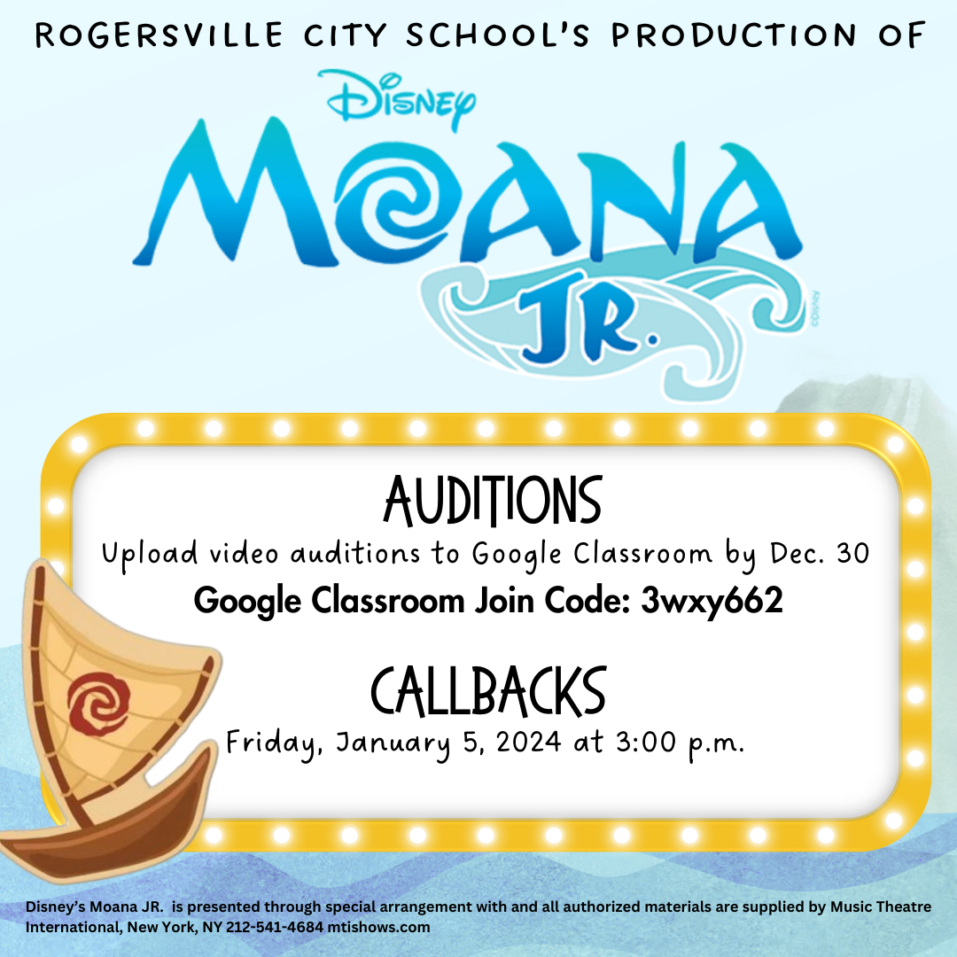 Audition for Moana Jr | Details