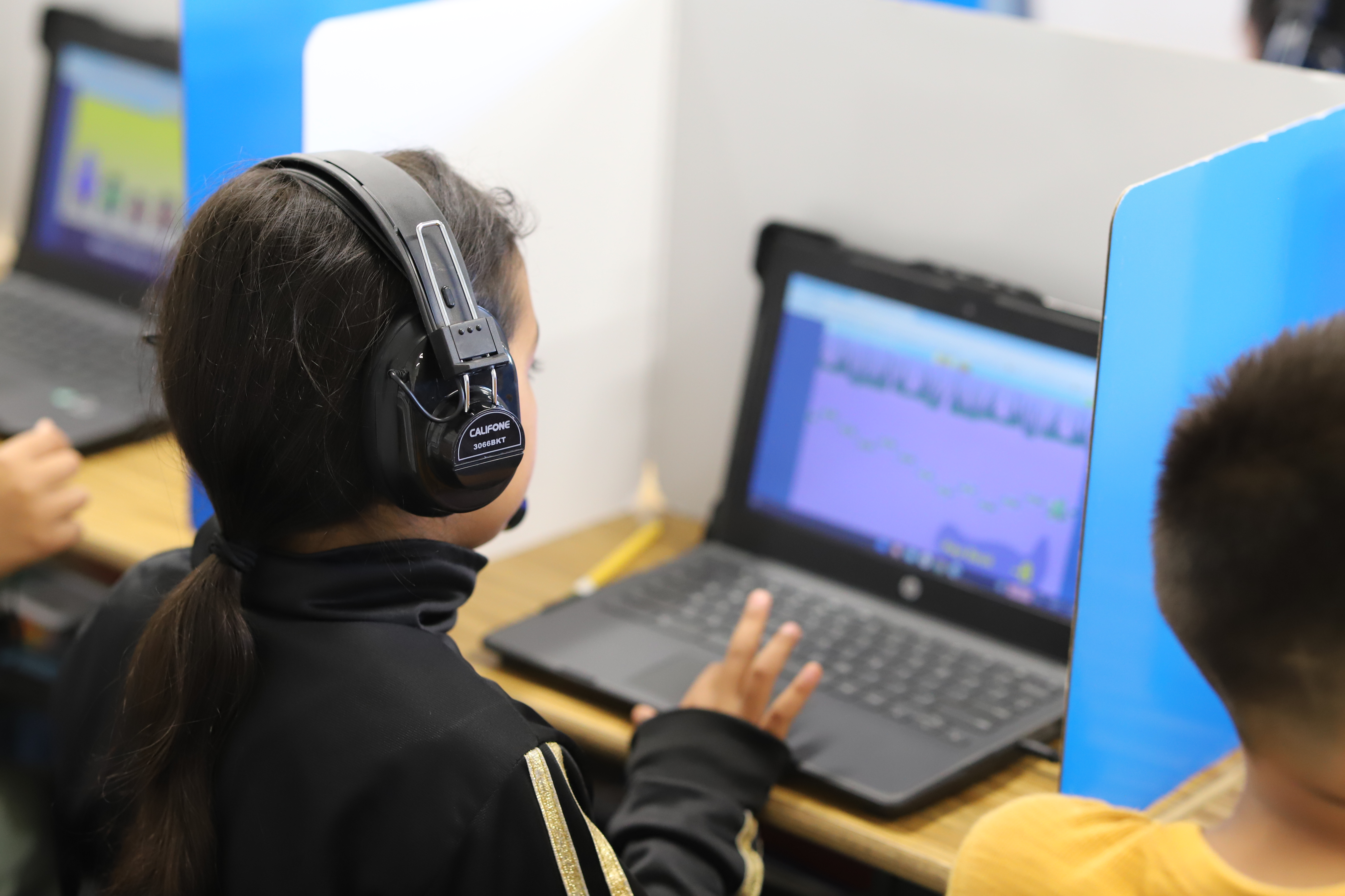 Student on computer
