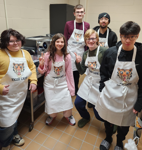 Students working at the Tiger Cafe