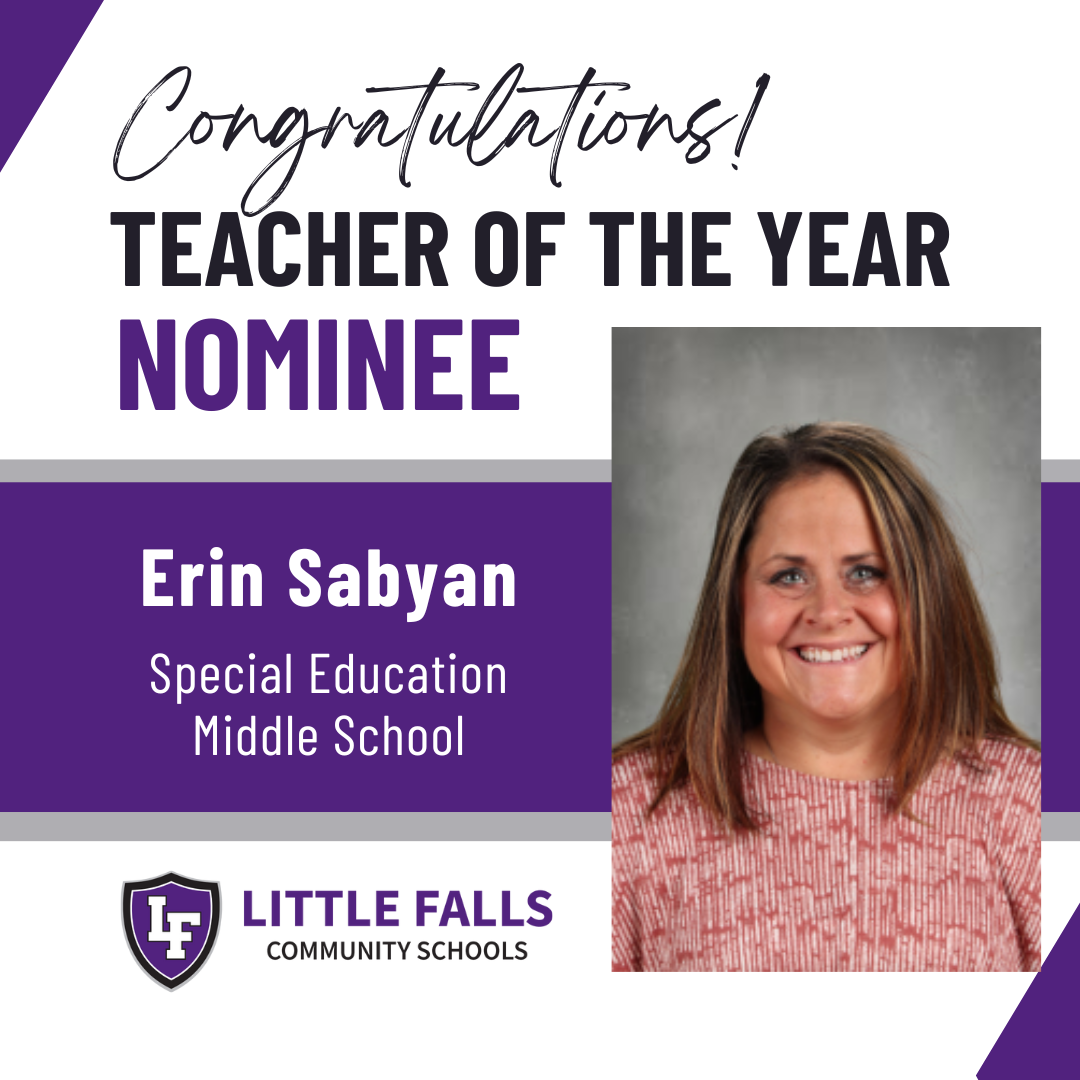 2024 Minnesota Teacher of the Year Nominee! Details Little Falls Community Middle School