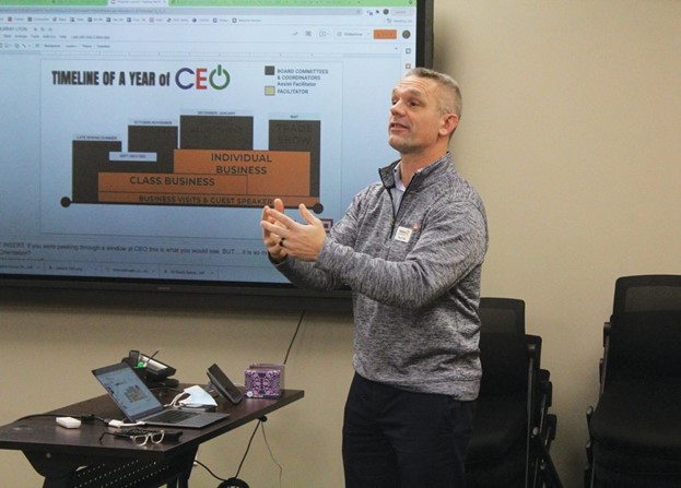 Man speaking to group