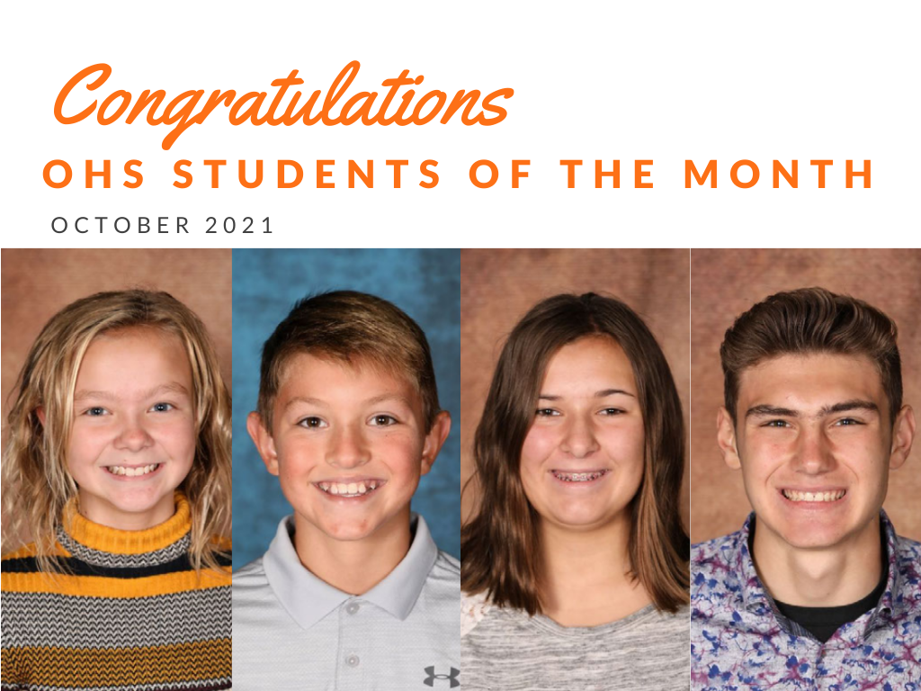 October OHS Students of the Month | News & Events