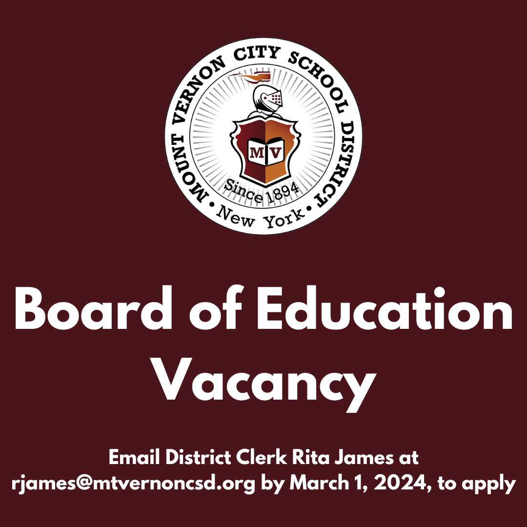 Vacancy on the Mount Vernon Board of Education News Details