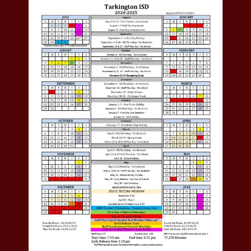 TISD 202425 Academic Calendar Details