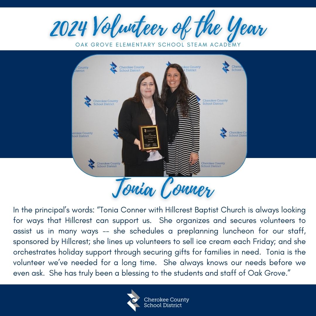 Meet a CCSD 2024 Volunteer of the Year Tonia Conner of Oak Grove ES