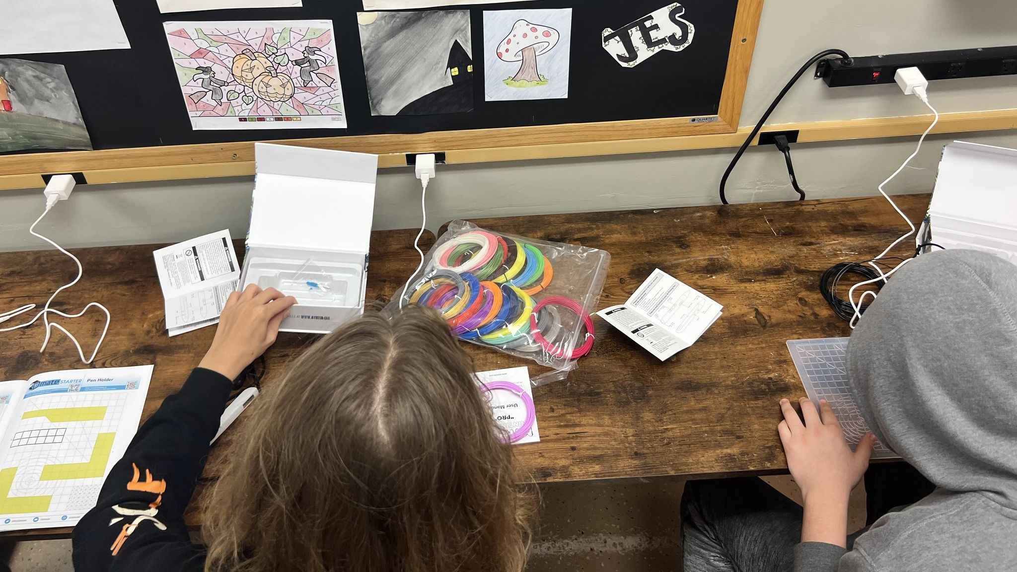 Students using 3D Pens