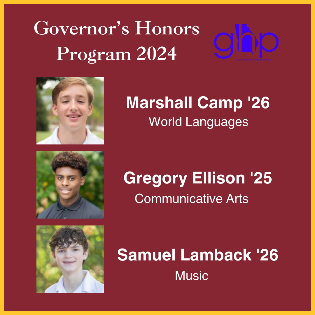 Three Upper School Students Selected for Governor