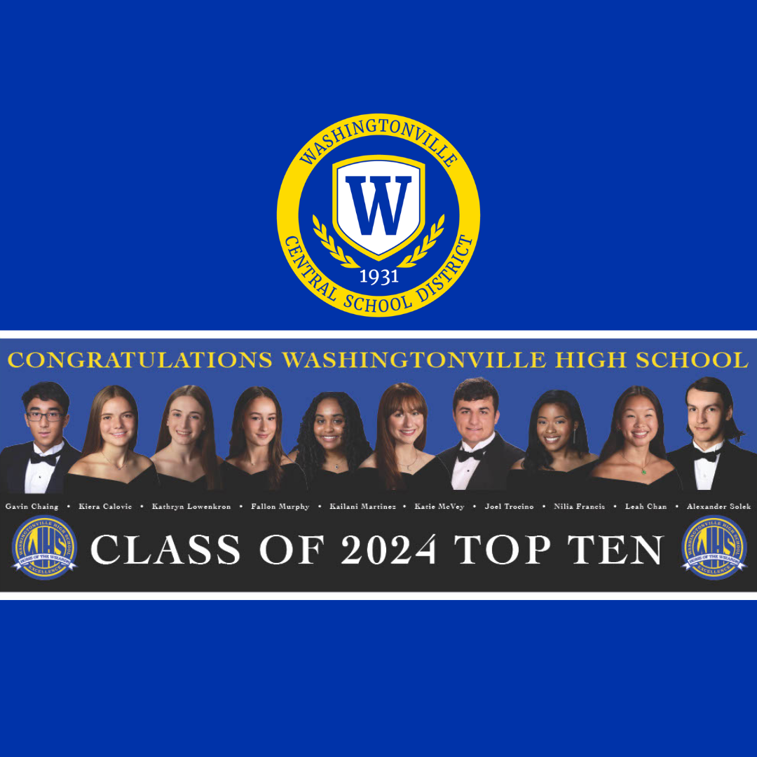 WHS announces class of 2024 top ten News Story Washingtonville High