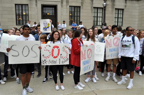students at rally