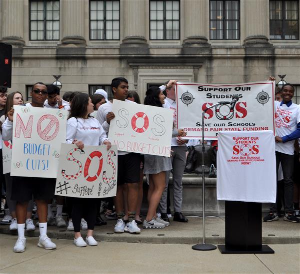 students at rally