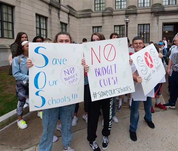 students at rally