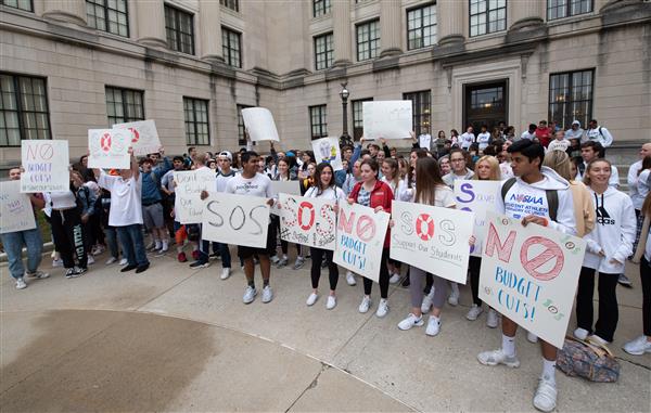 students at rally