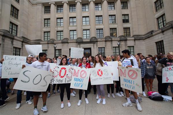 students at rally