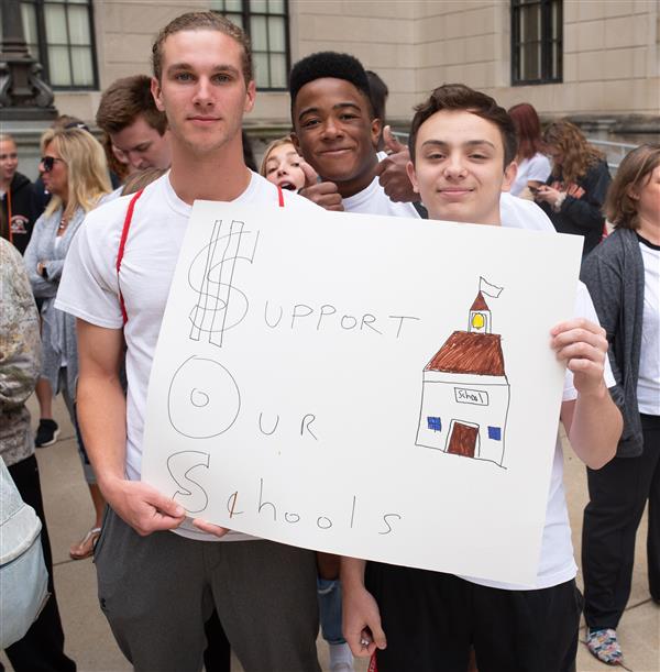 students at rally
