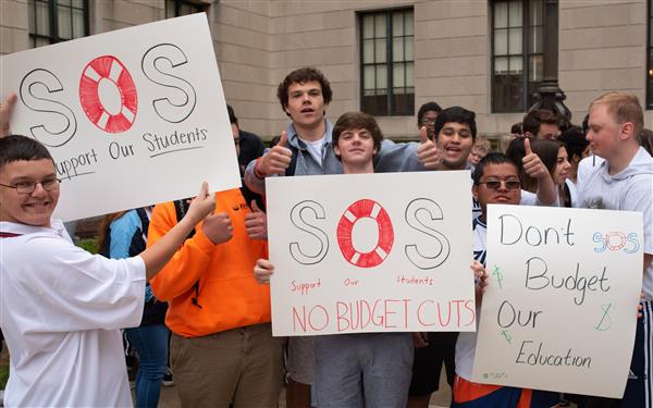 students at rally