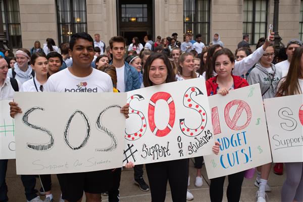 students at rally