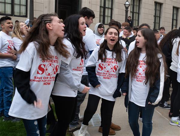 students at rally