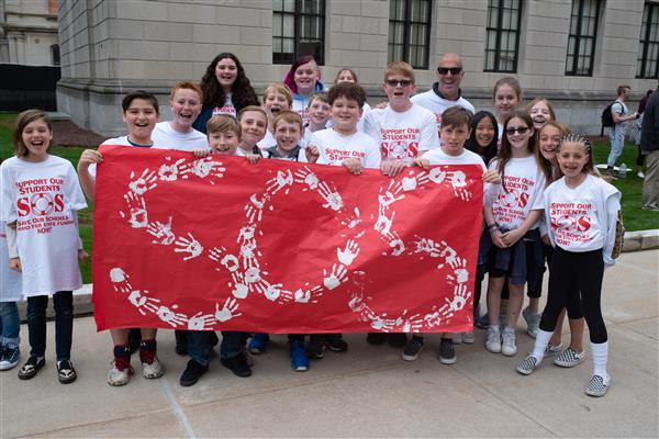 students at rally