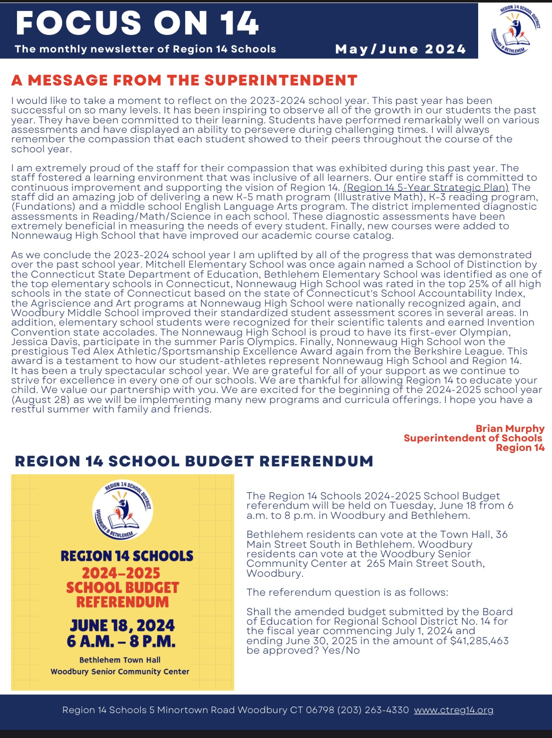 May/June 2024 Edition of Focus on 14 News Posts