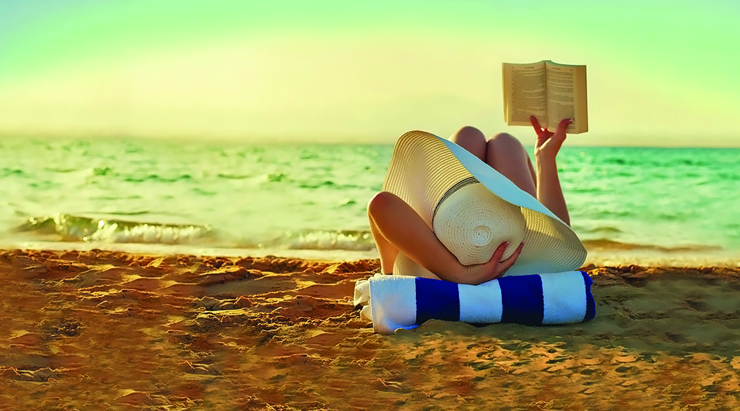 Reading a Book on the Beach