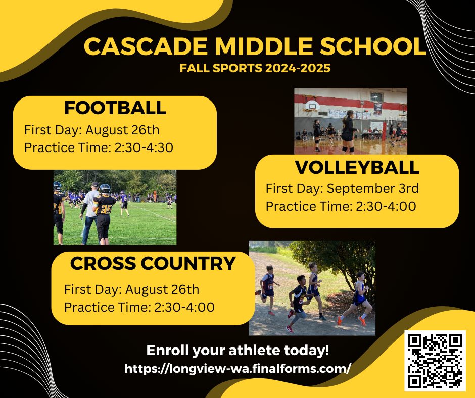 Cascade Sports Start Dates - Fall 2024 | Post Detail