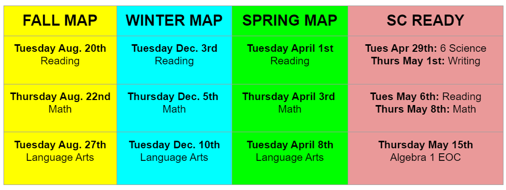 Mark Your Calendars for MAP Testing | Post Details