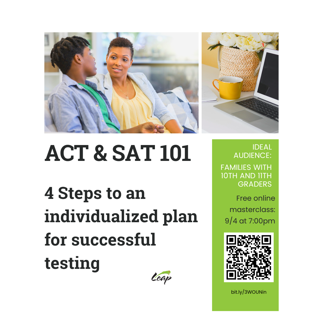 ACT & SAT 101: Webinar: 4 Steps to an Individualized Plan for ...