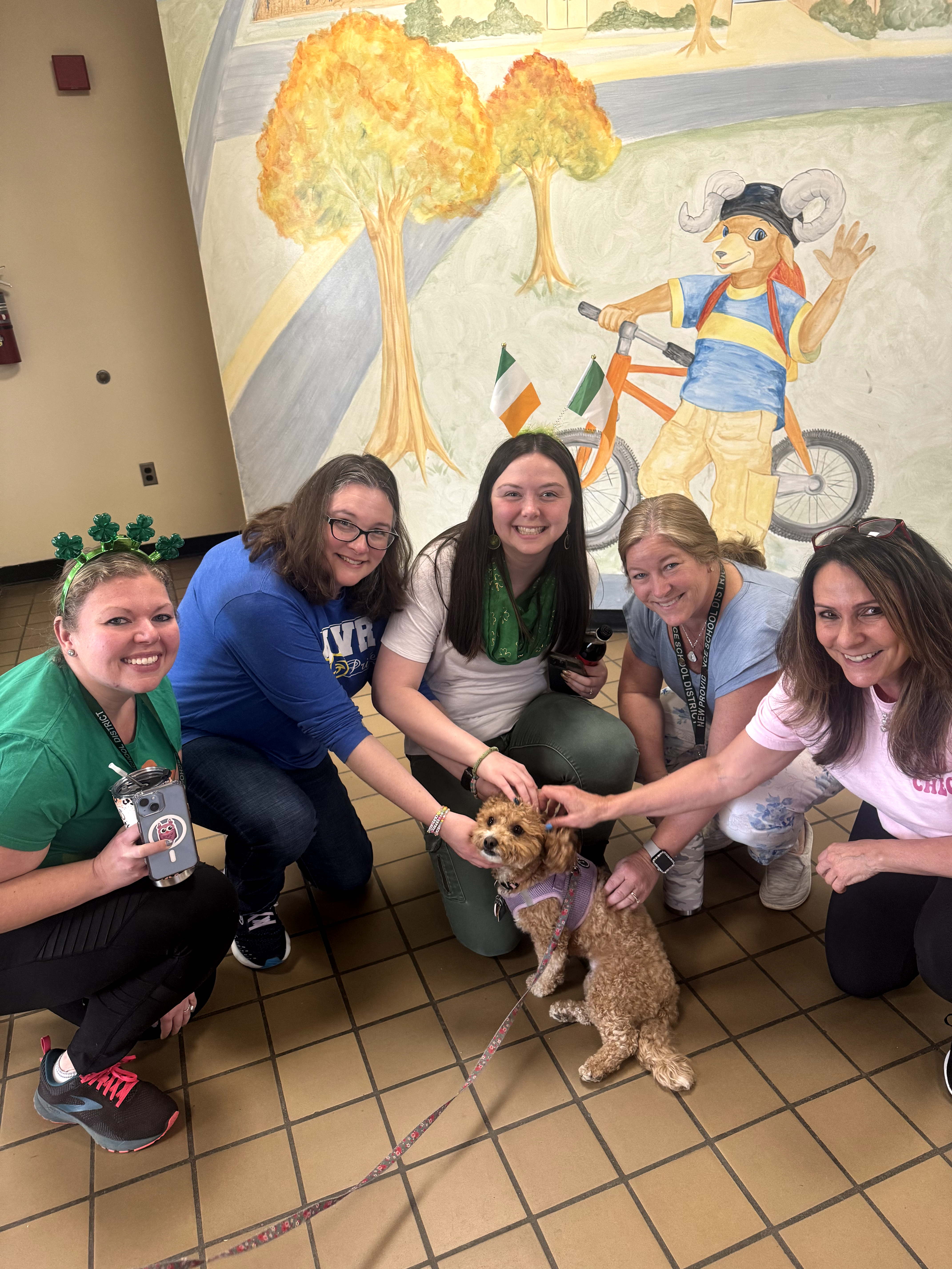 Phoebe the therapy dog at Roberts