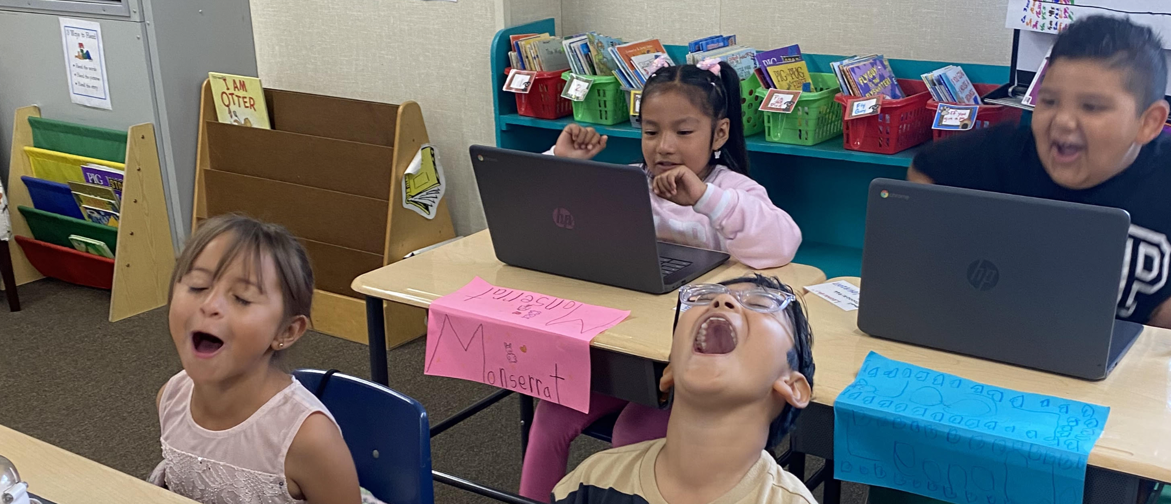 students laughing in 2nd grade class
