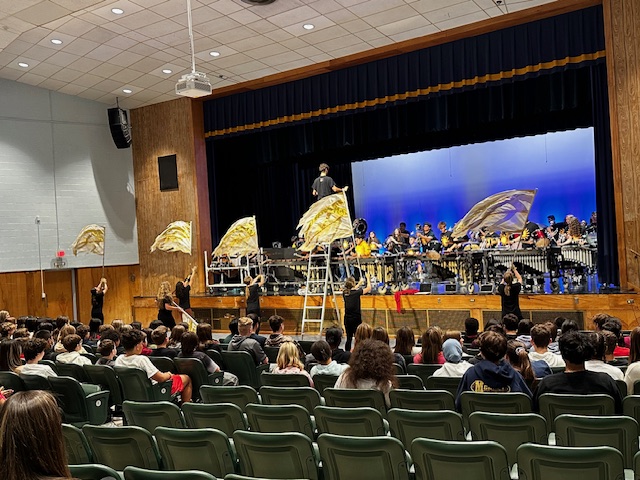 RHS Marching Band and Color Guard visit EMS