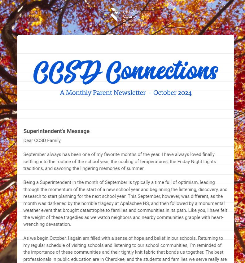 October's CCSD Connections Parent Newsletter Now Online | Post Detail