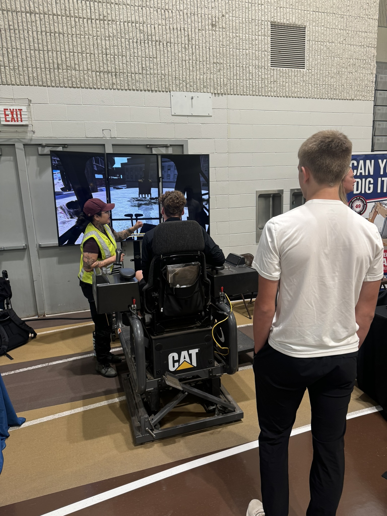 student in simulator