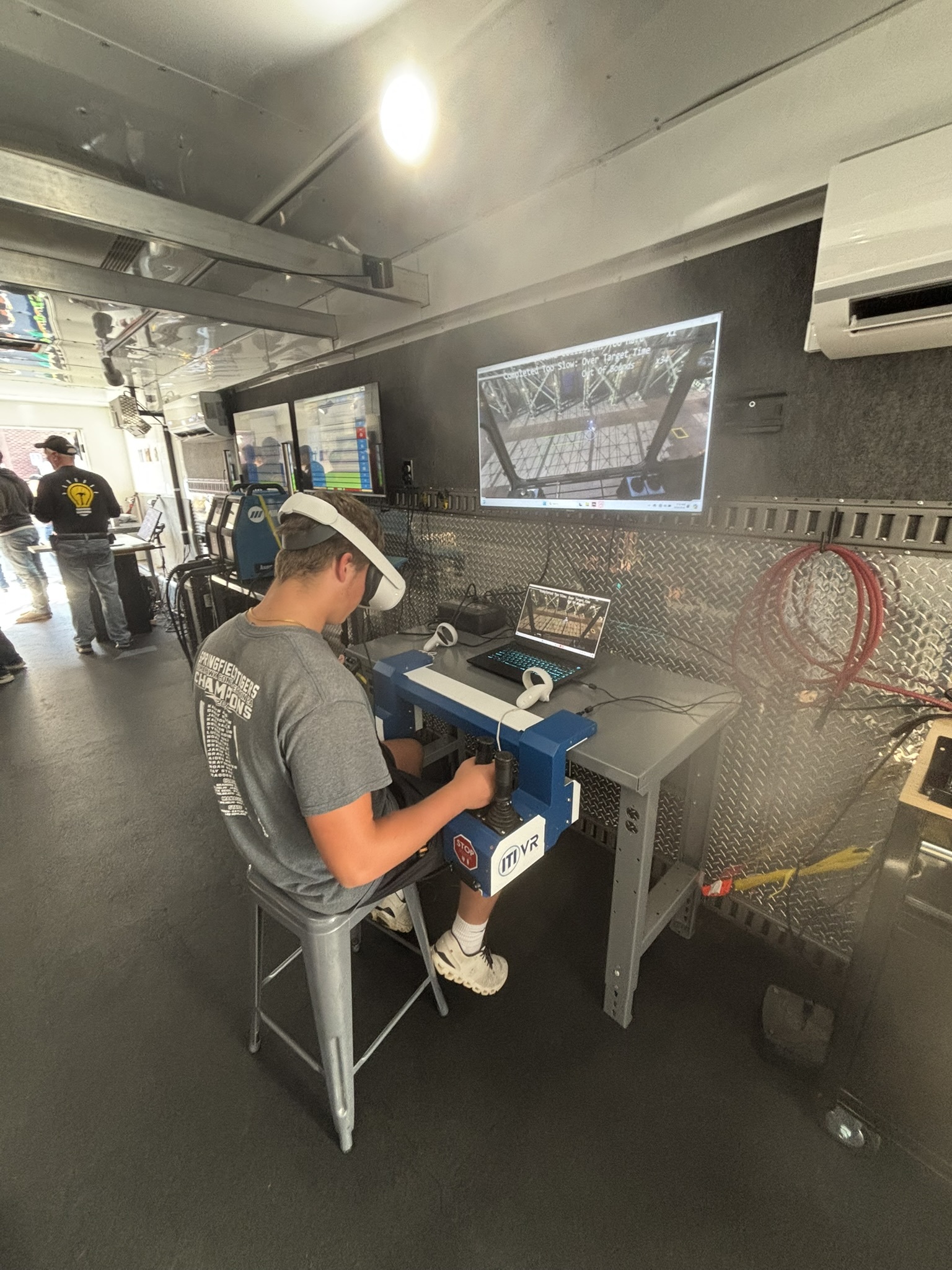 Student at simulator
