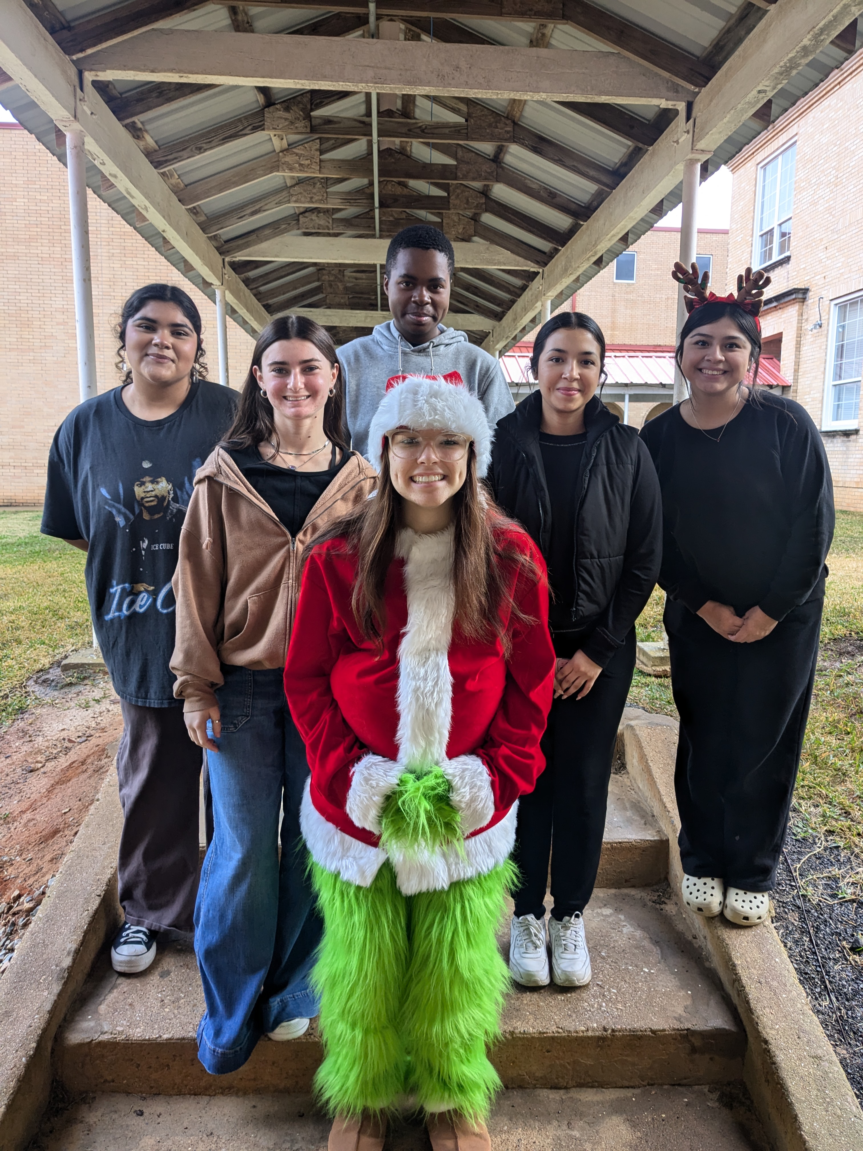 West Rusk High School student council members gathered together after handing out gifts