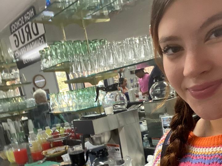 West Rusk Student Council student working in a cafe