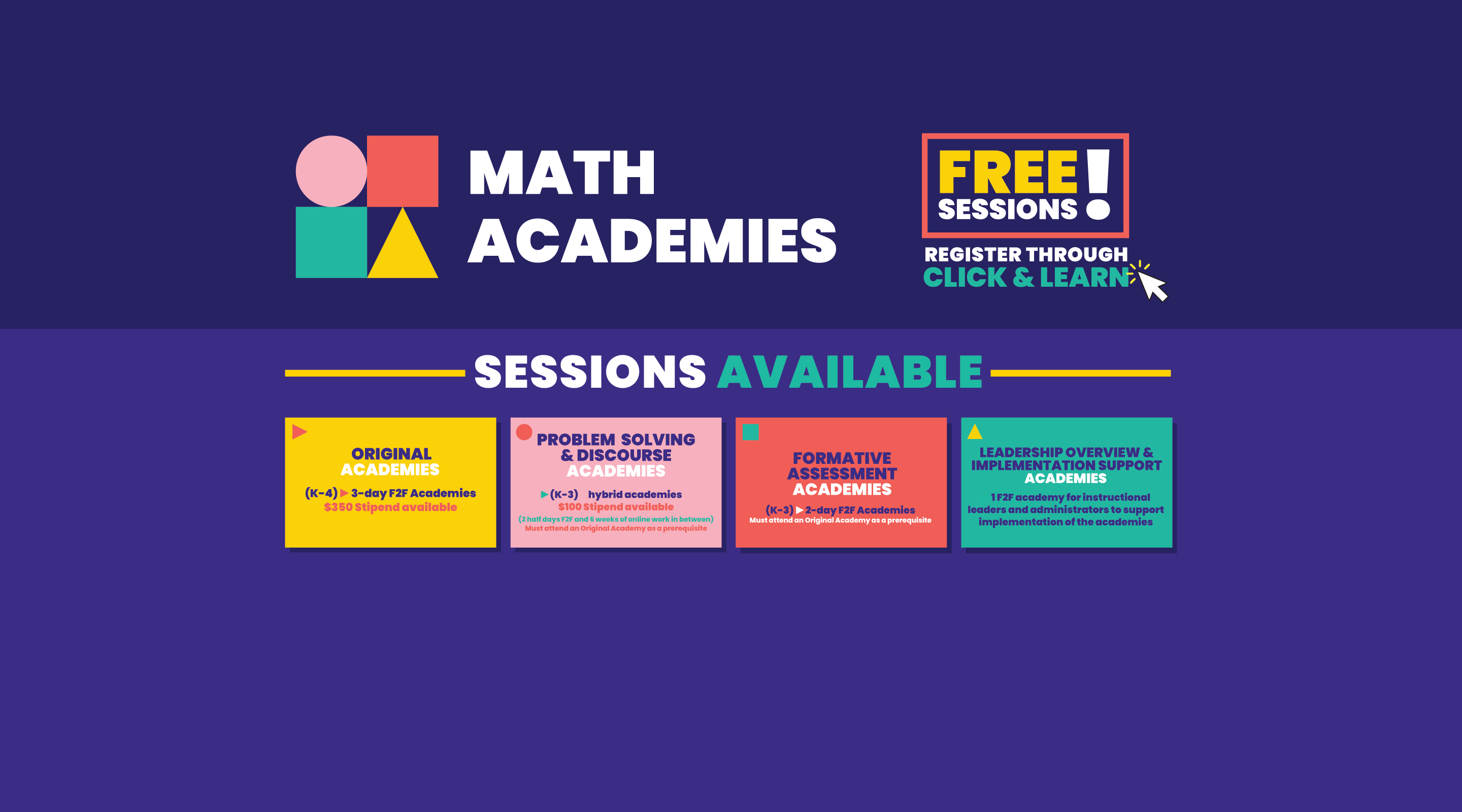 TEA Mathematics Achievement Academies - Sessions