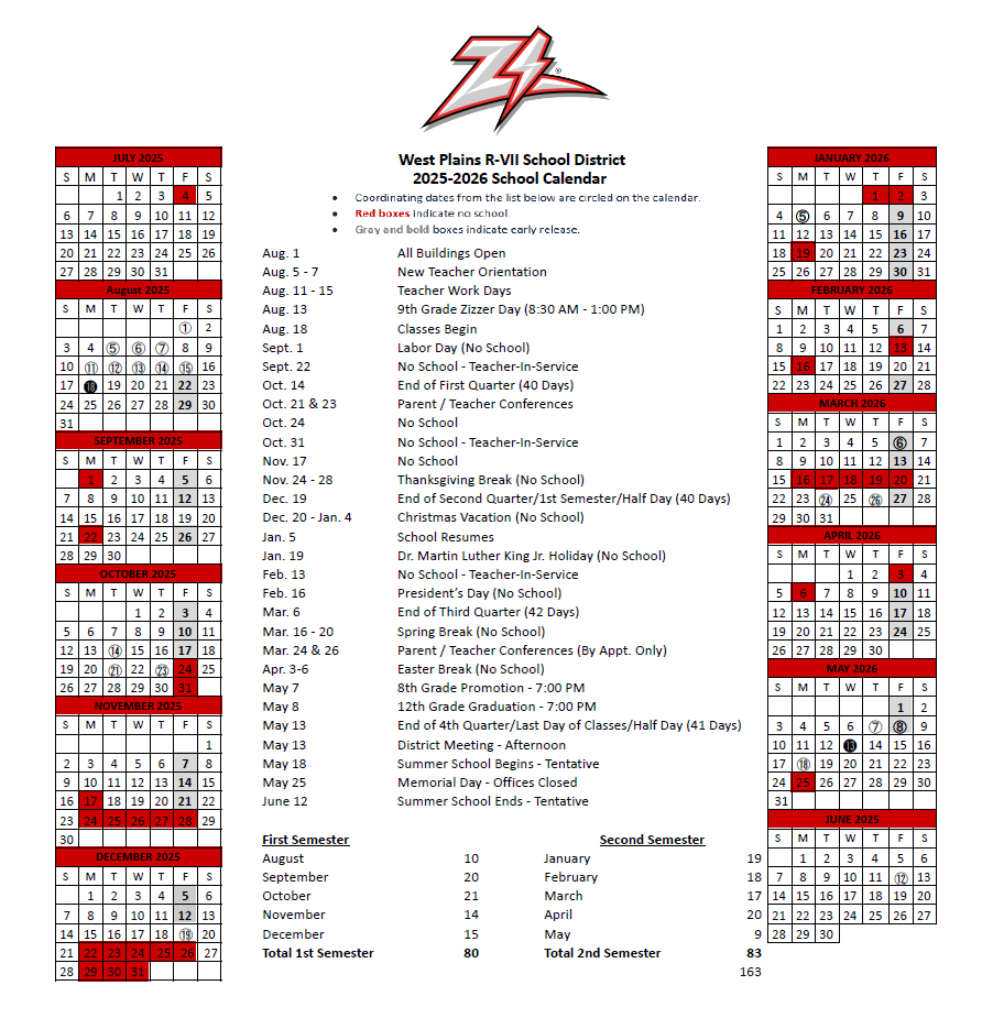2025-2026 District Calendar | Post Details