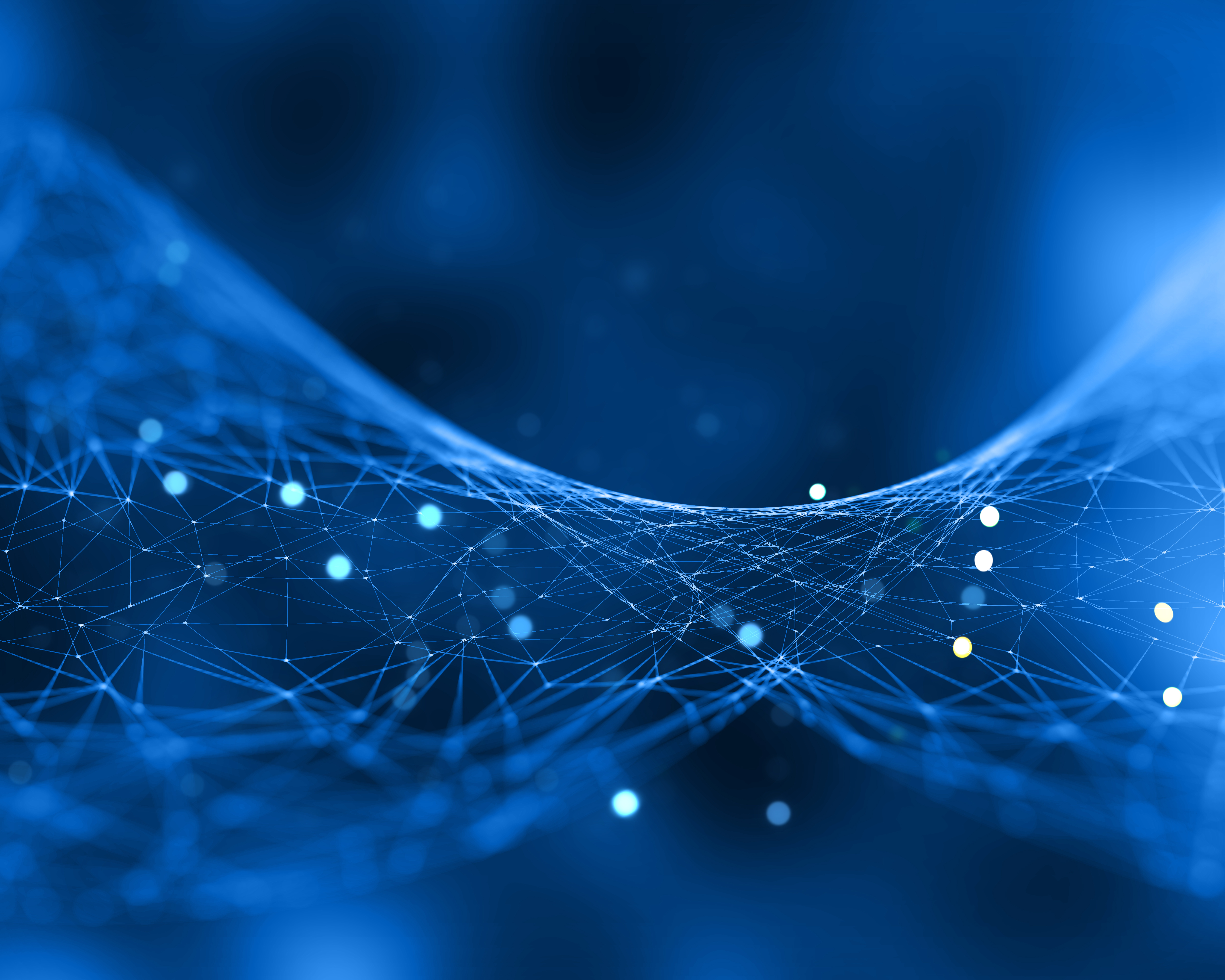 A captivating network of glowing blue lines and dots against a dark background, creating a mesmerizing and futuristic visual effect.
