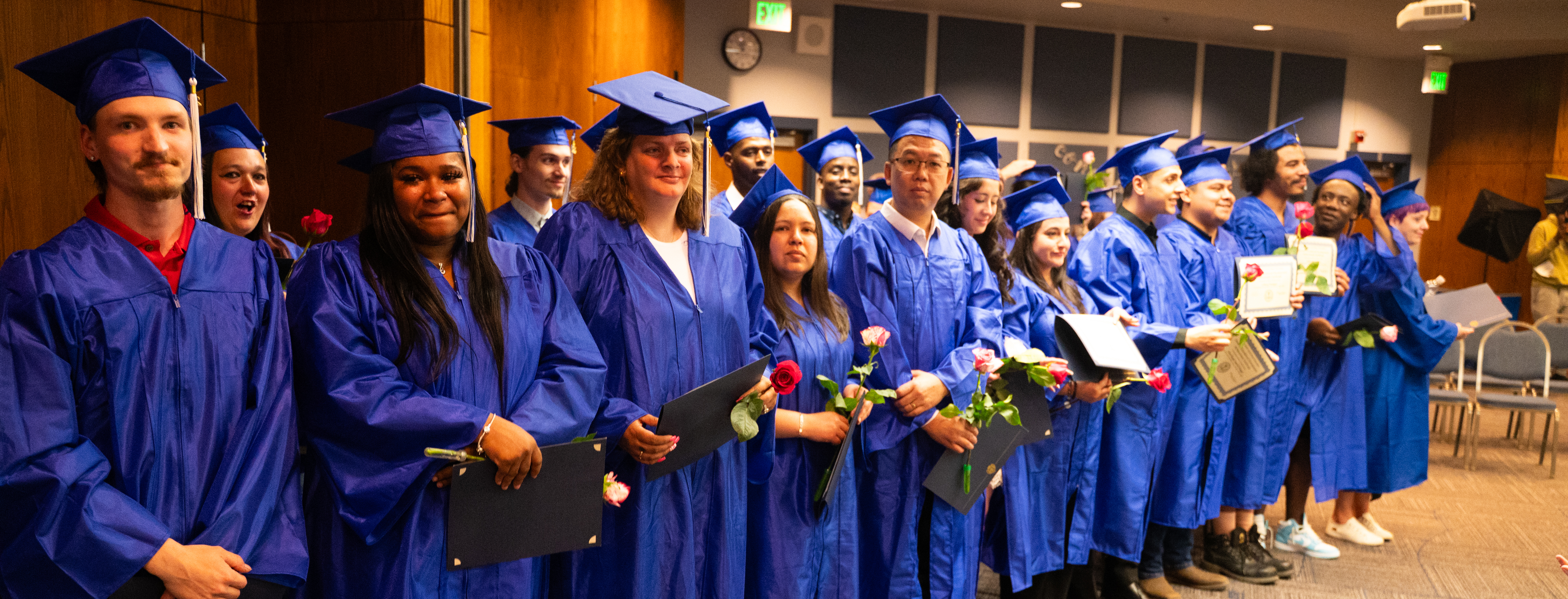 Graduates in cap and gown