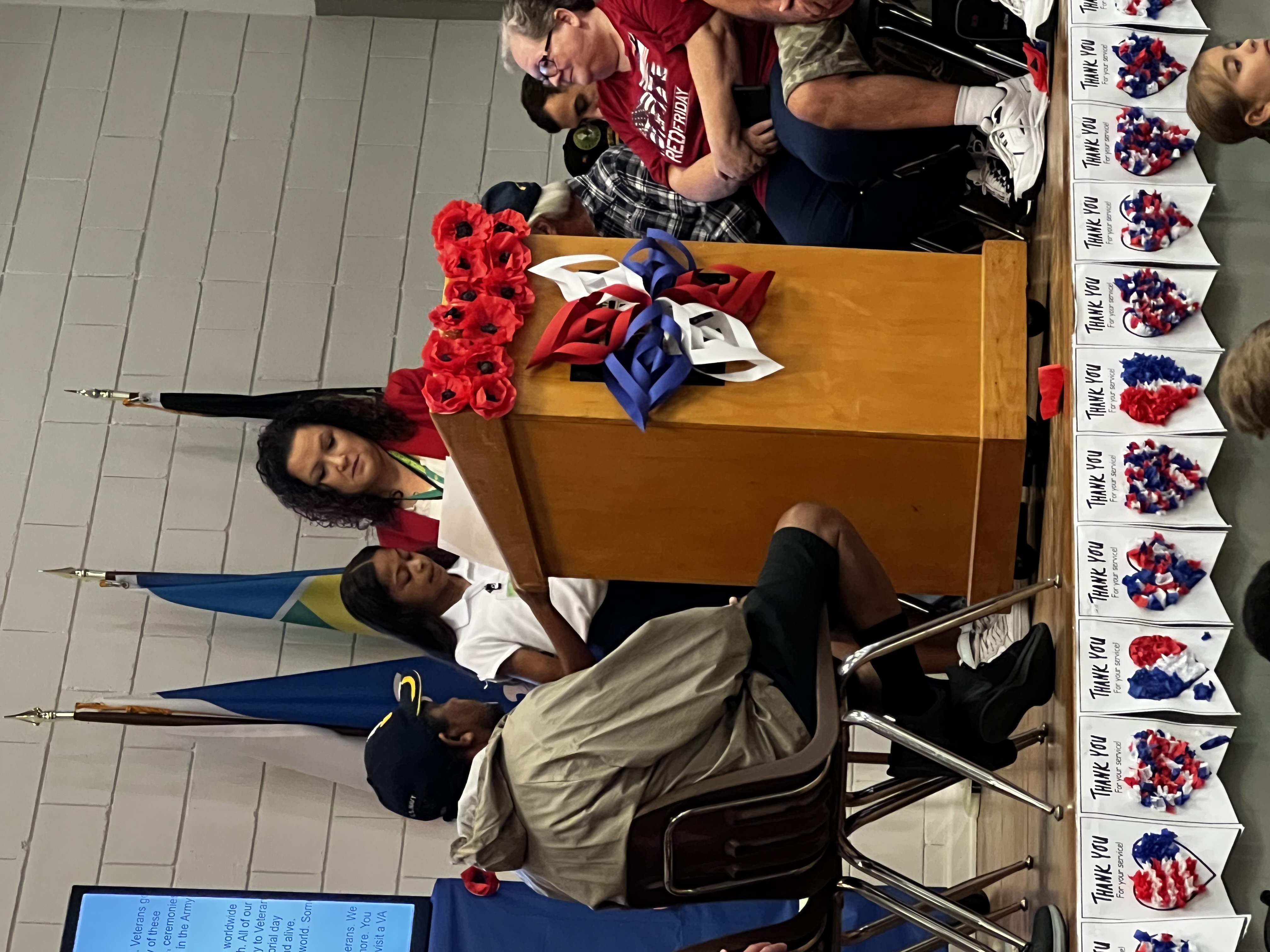 Teche students and staff honoring our veterans at our annual Veterans Day celebration. 
