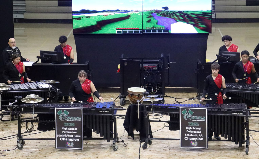 Indoor Percussion performance at spring concert.