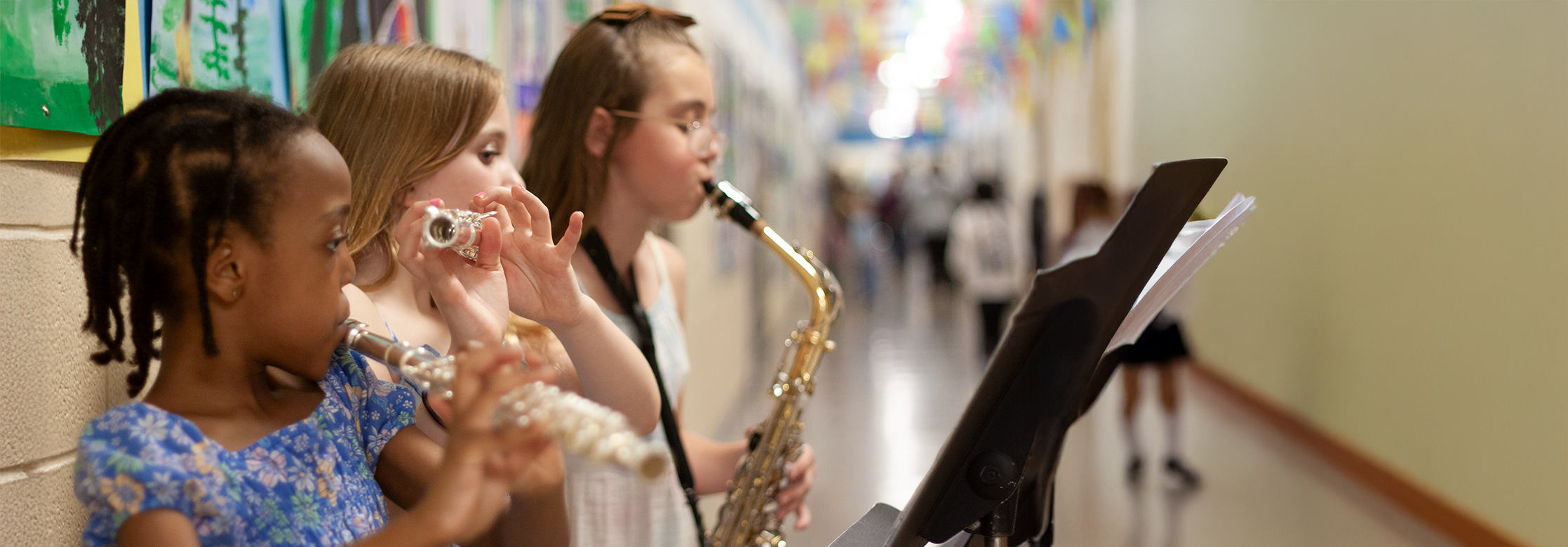 Girls playing instruments