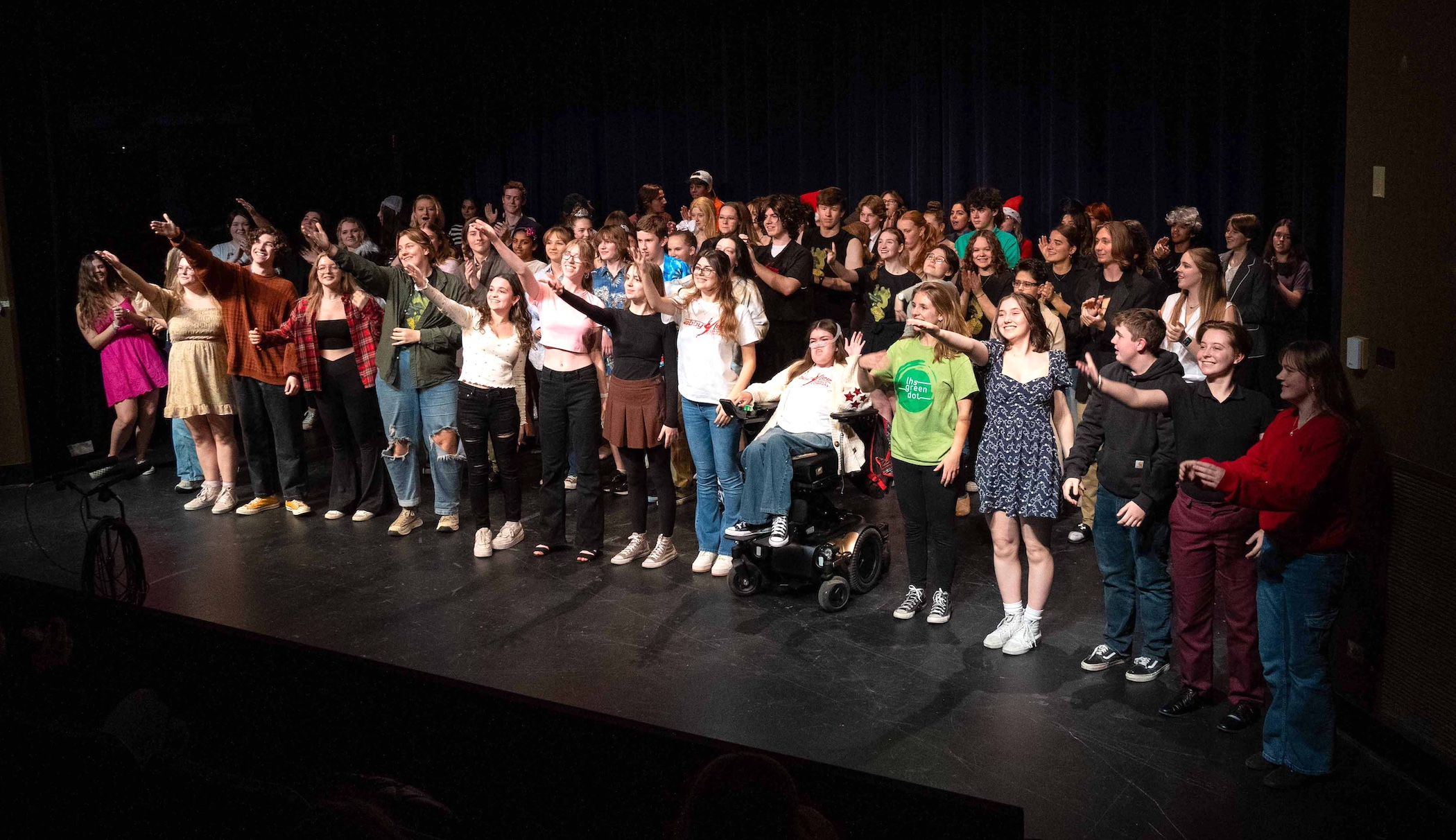 One Act students taking a bow