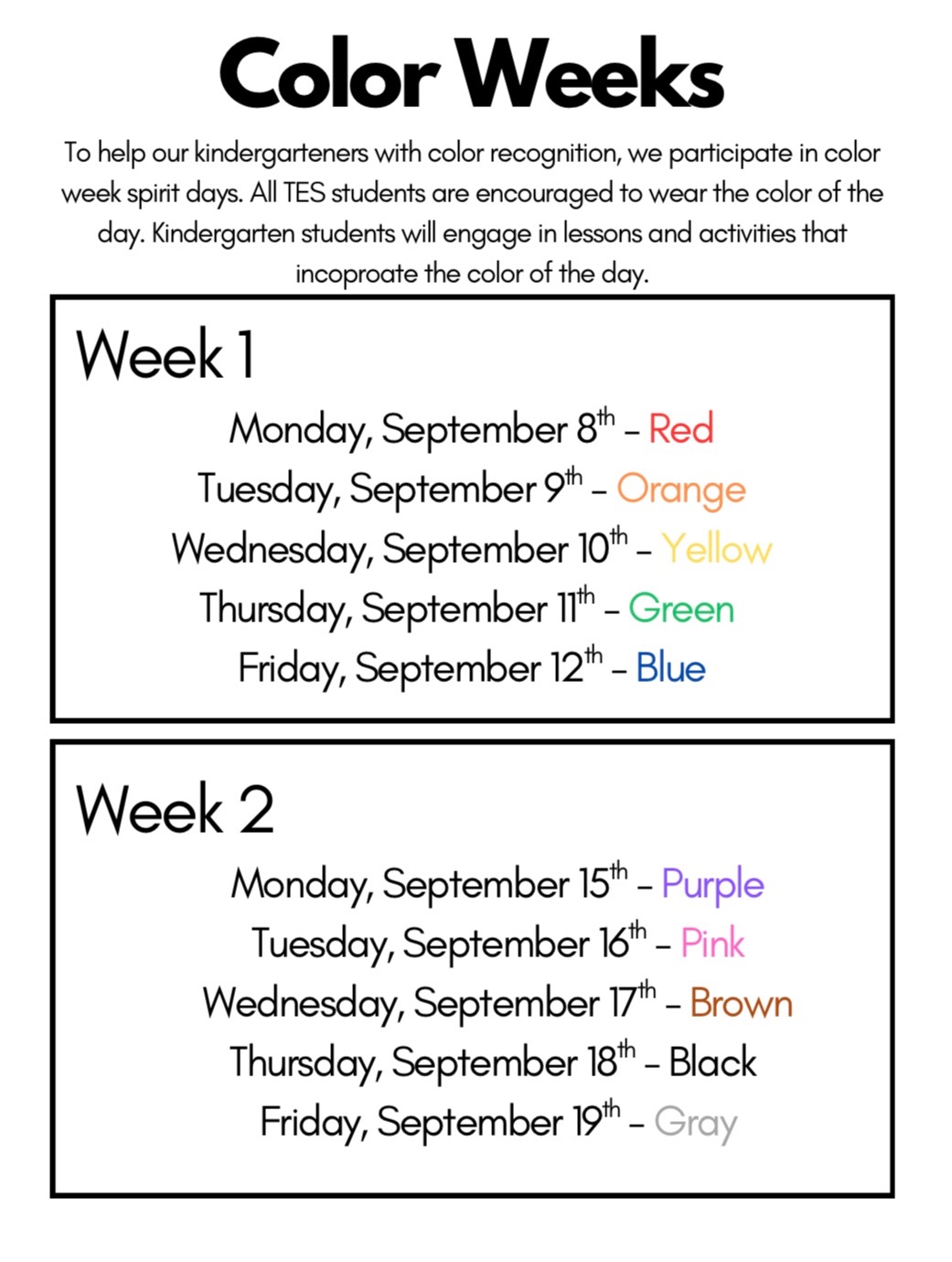 TES color weeks! | Post Details