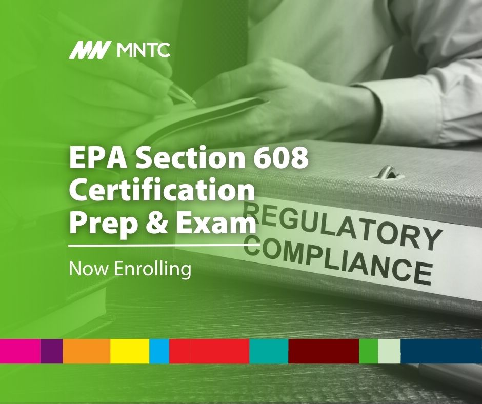 EPA Section 608 Certification/ Prep and Exam | MNTC short term class ...