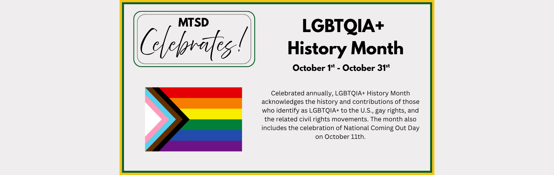 MTSD Celebrates LGBTQIA+ History Month