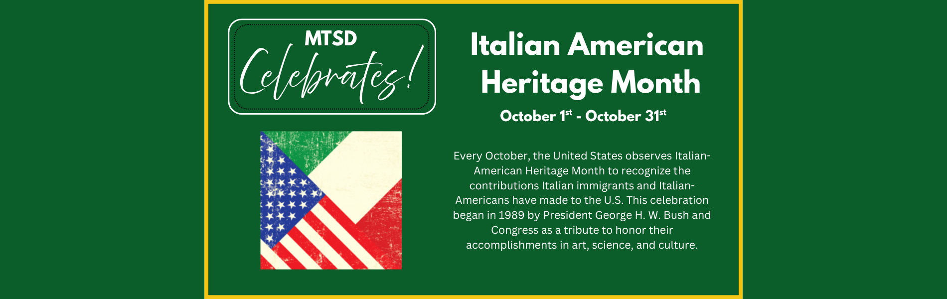 MTSD Celebrates Italian American Heritage Month