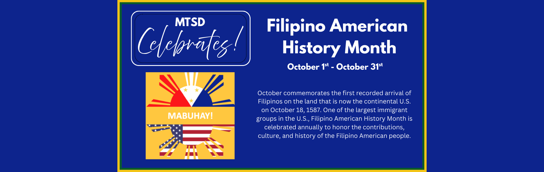 MTSD Celebrates Filipino American History Month